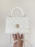 Chanel Mini Flap Bag Top Handle White For Women 7.5in/19cm