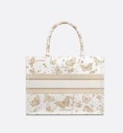 Christian Dior Medium Dior Book Tote Gold-Tone And White Bag For Women M1296ZESU_M01E- 14 Inches / 36 Cm