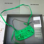 Balenciaga Le Cagole Mini Bag With Chain In Green, For Women, Women’s Bags 8.2in/21cm