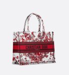 Christian Dior Medium Dior Book Tote White And Red Bag For Women M1296ZESJ_M927- 14 Inches / 36 Cm