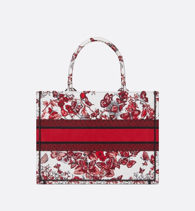 Christian Dior Medium Dior Book Tote White And Red Bag For Women M1296ZESJ_M927- 14 Inches / 36 Cm