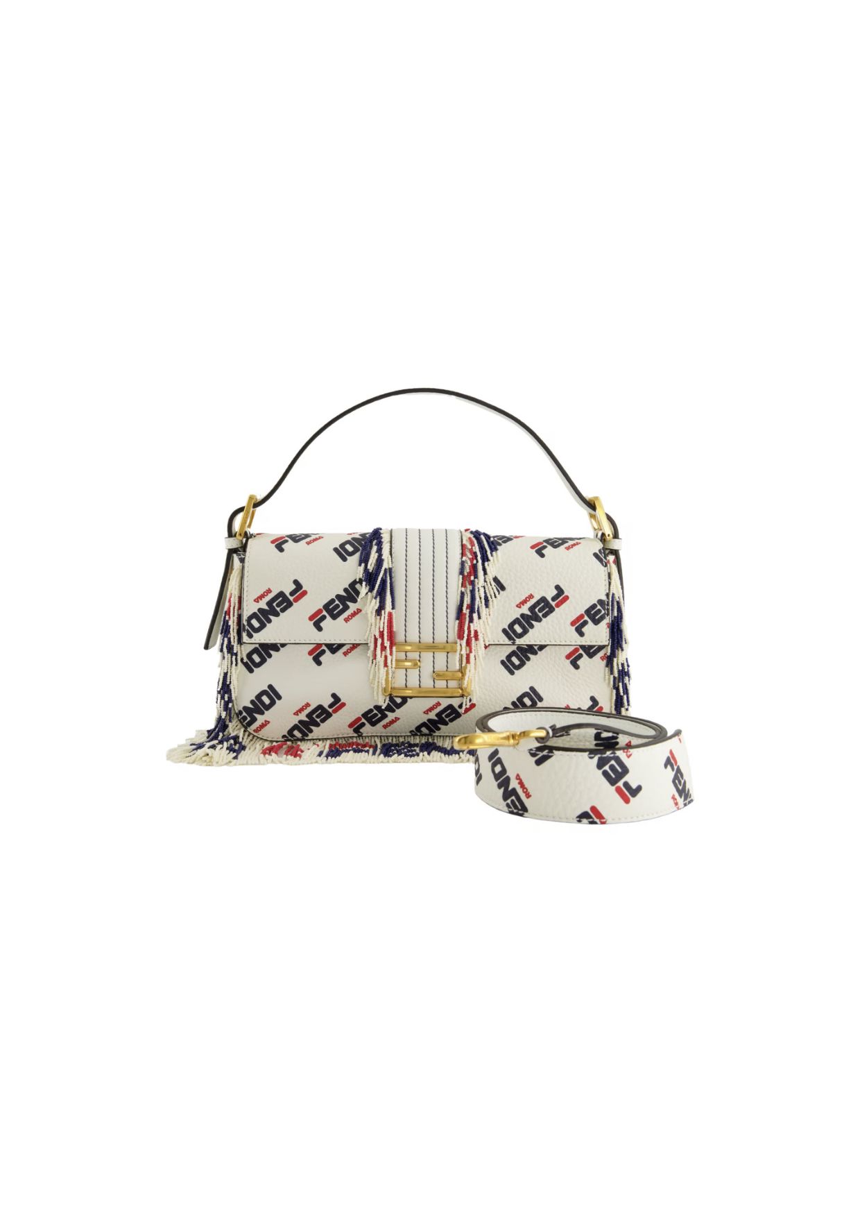 FENDI x FILA Mania Beaded Baguette Multicolour Bag For Woman 26cm/10in