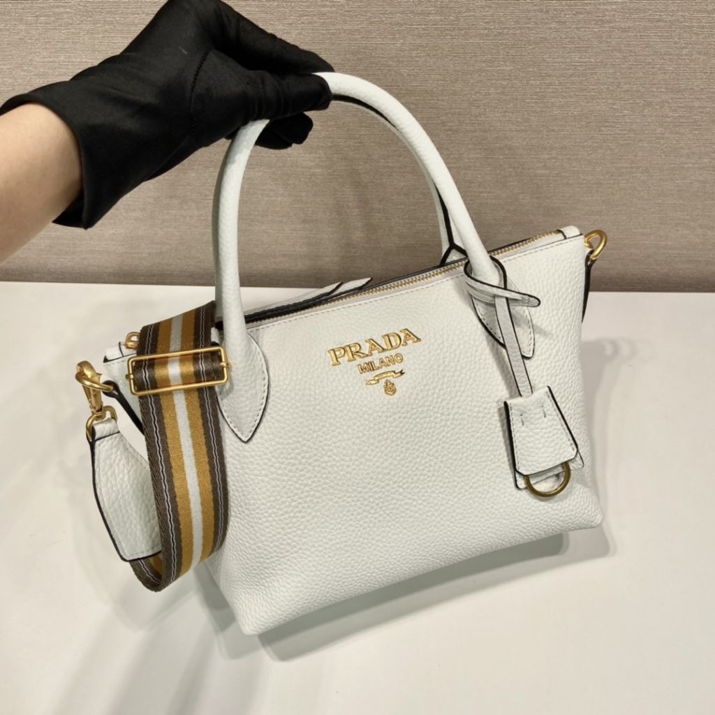 Prada Saffiano Mini Bag White For Women, Women’s Bags 9.4in/24cm