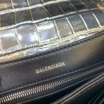 Balenciaga Triplet Small Bag Crocodile Embossed Silver, For Women, Women’s Bags 8.3in/21cm