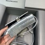 Balenciaga Hourglass Mini Handbag In Sliver, For Women, Women’s Bags 4.7in/12cm