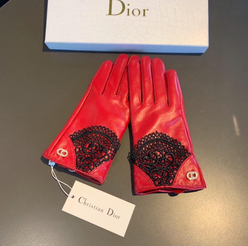 Dior Gloves In Red