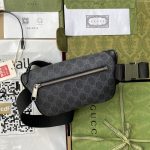 Gucci Belt Bag With Interlocking G Black GG Supreme Canvas For Men 9in/23cm GG ‎682933 92THN 1000