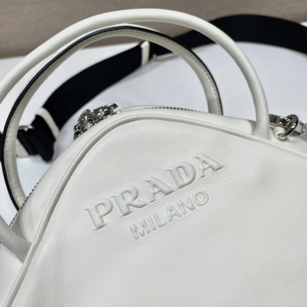 Prada Triangle Bag White For Women, Women’s Bags 9.8in/25cm 1BB082_2BYA_F0009_V_NEO