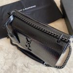 Saint Laurent Sunset Medium Chain Bag Black For Women 8.6in/22cm YSL 442906DND0U1000