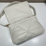 Prada System Nappa Patchwork Shoulder Bag White For Women, Women’s Bags 7.5in/19cm