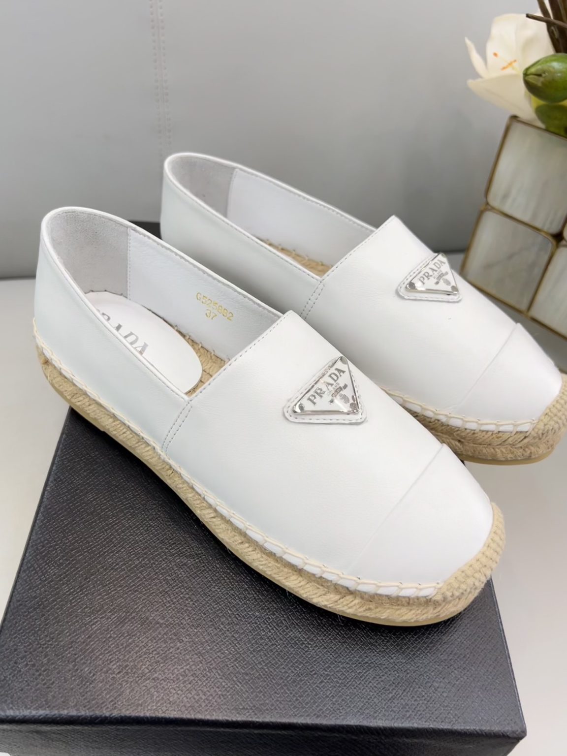 Prada Nappa Espadrillas White For Women 0.8in/20mm PRD