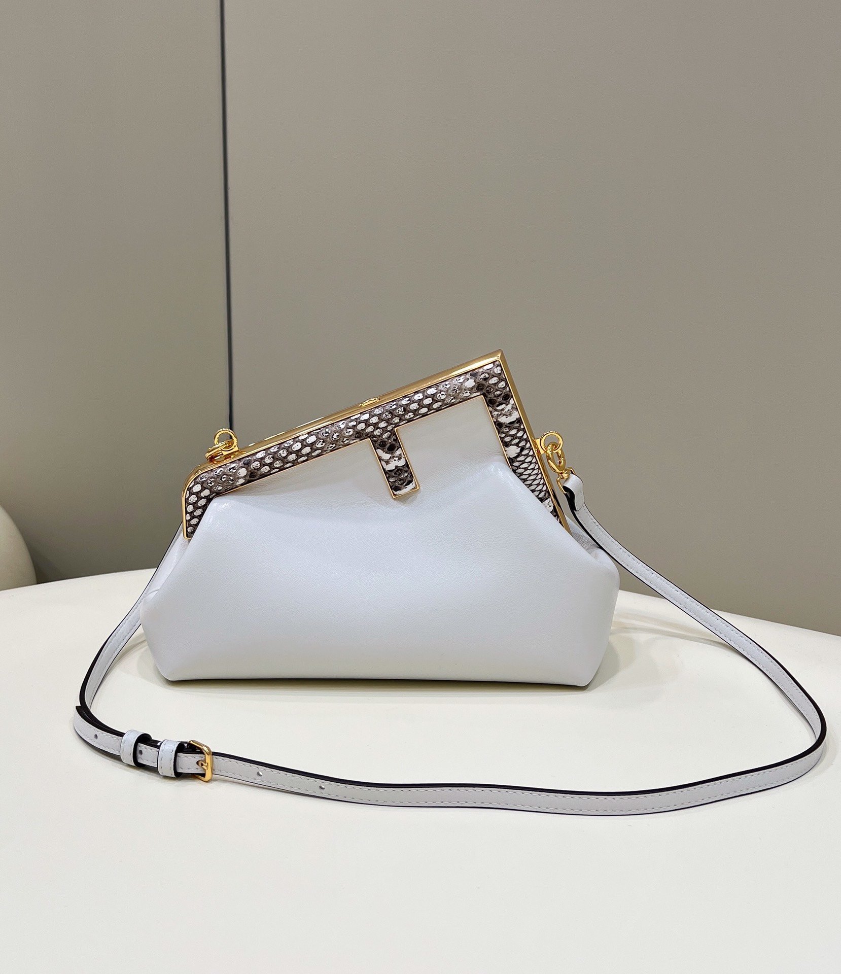 Fendi First Small White For Women, Women’s HandBags, Shoulder And Crossbody Bags 10.2in/26cm FF 8BP129