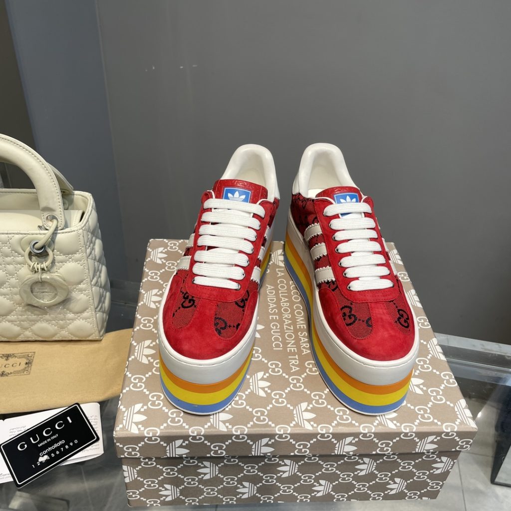 Gucci x Adidas Women’s GG Gazelle Sneaker Red For Women GG