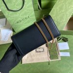 Gucci Diana Chain Wallet With Bamboo Black For Women, Women’s Bags 7.4in/19cm GG 658243 17Q0T 1000