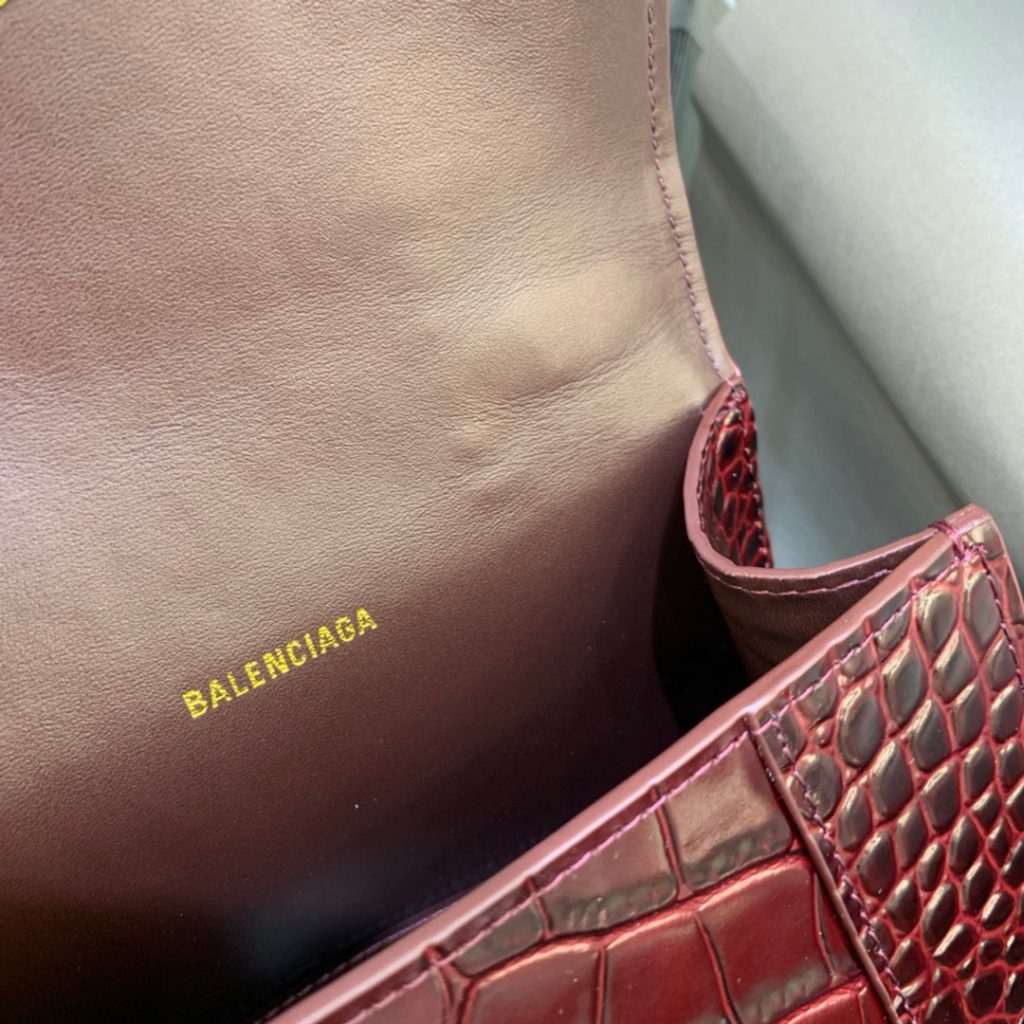 Balenciaga Hourglass XS Handbag In Dark Red, For Women, Women’s Bags 7.4in/19cm