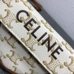 Celine Mini Triangle In Triomphe Canvas With Celine Print White For Women 8in/21cm