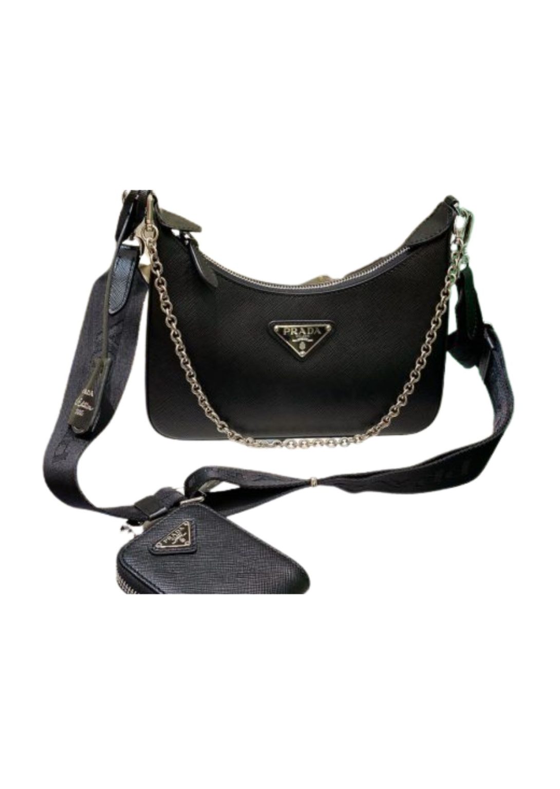 Prada Re-Edition 2005 Saffiano Leather  Bag Black For Women, Women’s Bags 8.6in/22cm 1NE204_R064_F0002