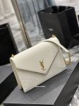 Saint Laurent Gaby Chain Bag White With Gold Hardware For Women 10.4in/27cm YSL