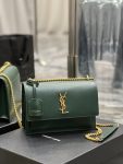 Saint Laurent Sunset Medium Chain Bag For Women 8.6in/22cm Green YSL