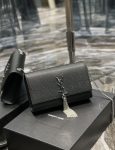 Saint Laurent Kata Medium Chain Bag Black With Tassel For Women 9.4in/24cm YSL 354119BOW0N1000