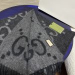 Gucci Jacquard Pattern Knitted Grey Scarf 180cm/71in 133483 3G200 1160