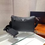 Prada Re-Nylon And Saffiano Shoulder Bag Black For Women, Women’s Bags 9.4in/24cm 2VH113_2DMH_F0002_V_OOP