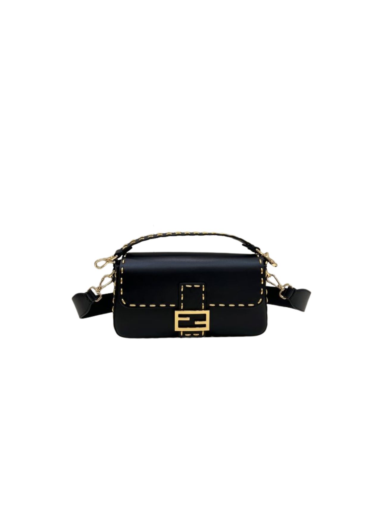 Fendi Mon Baguette Medium Black Bag For Woman 28cm/11in