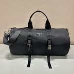 Prada x Adidas Re-Nylon Duffle Bag Black For Women, Women’s Bags 19.7in/50cm