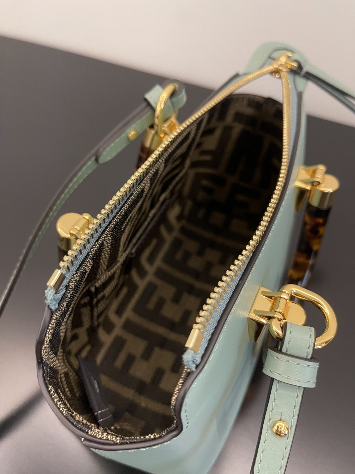 Fendi By The Way Mint Green Mini Bag For Woman 17cm/6.5in 8BS067ABVLF03HW