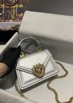 Dolce & Gabbana Small Devotion Bag In Plain Silver For Women 7.5in/19cm DG