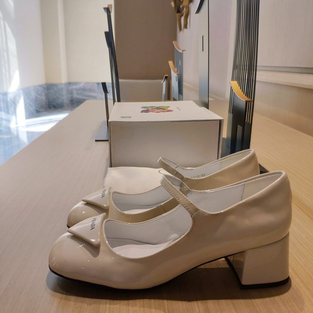 Prada Patent Pumps White For Women 1.8in/45mm PRD