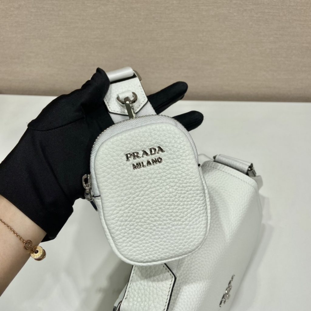 Prada Shoulder Bag White For Women, Women’s Bags 8.6in/22cm