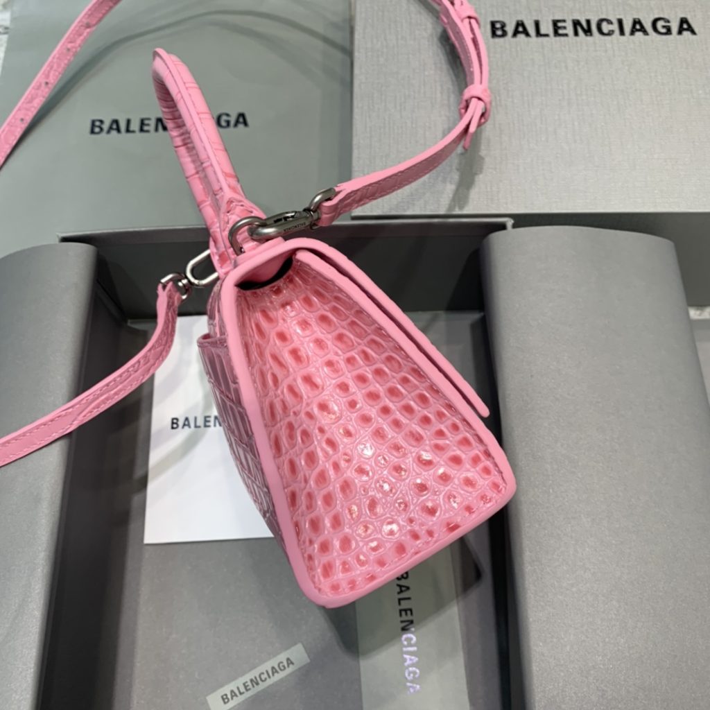 Balenciaga Hourglass XS Handbag In Dark Pink, For Women, Women’s Bags 7.4in/19cm