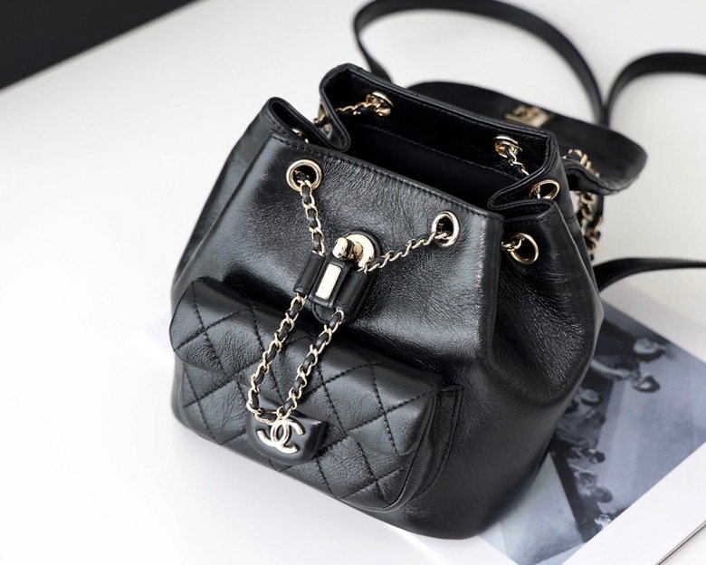 Chanel Backpack Black For Women 7 in/18cm