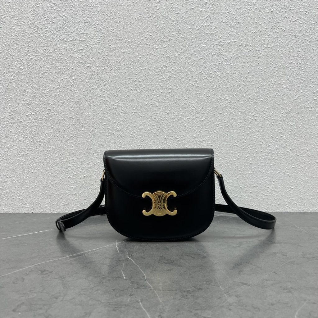 Celine Teen Besace Triomphe Black For Women 7.2in/18.5cm 110413BF4.38NO