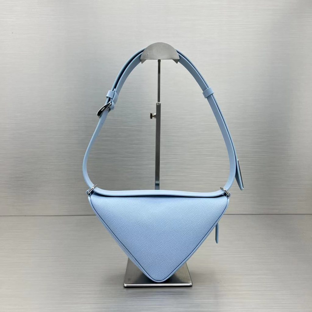 Prada Triangle Mini Bag Blue For Women, Women’s Bags 9.8in/25cm