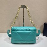 Prada System Nappa Patchwork Shoulder Bag Jade Green For Women, Women’s Bags 7.5in/19cm