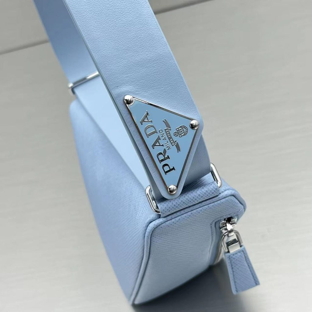 Prada Triangle Mini Bag Blue For Women, Women’s Bags 9.8in/25cm