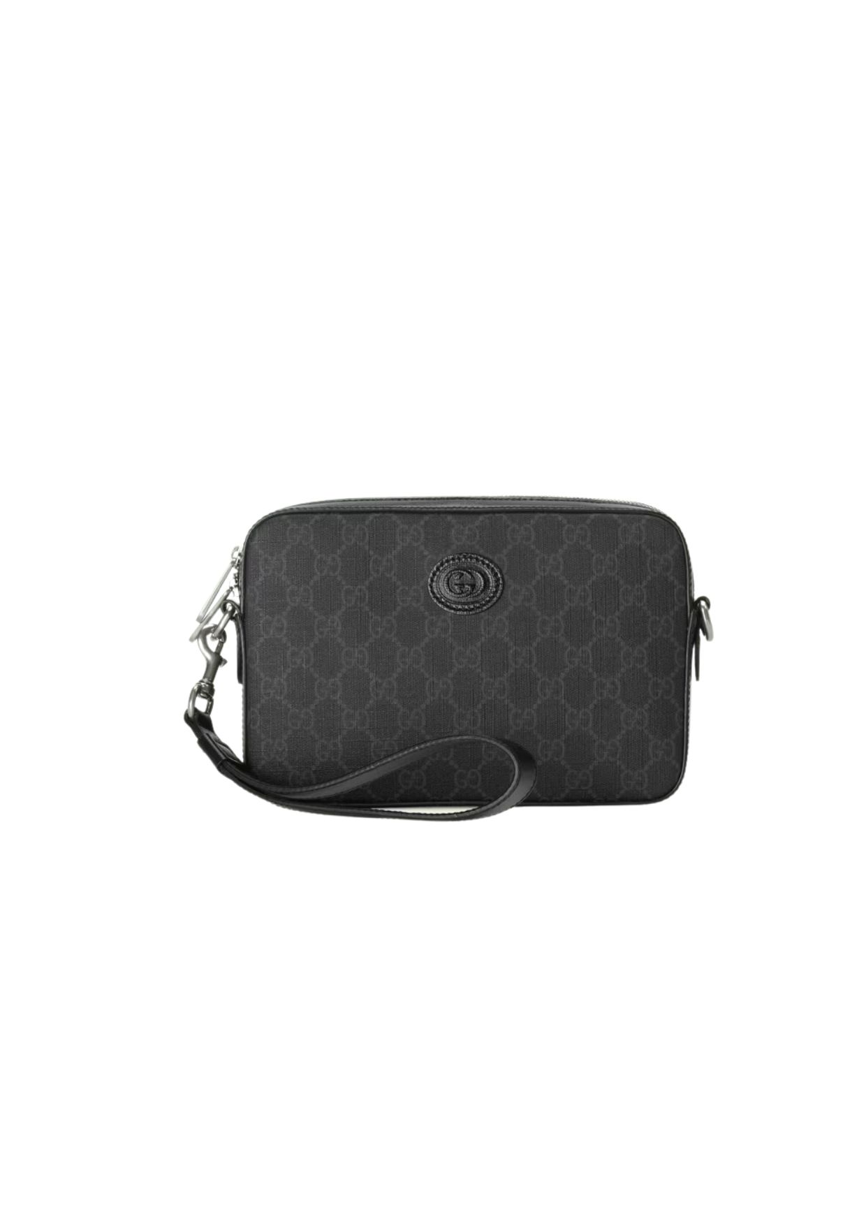 Gucci Shoulder Bag With Interlocking G Black GG Supreme Canvas For Women  9.6in/24.5cm GG 703468 92THF 1000