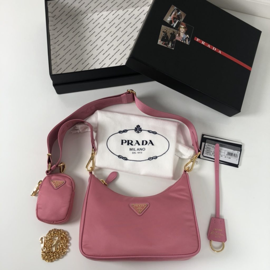 Prada Re-Edition 2005 Re-Nylon Bag Pink For Women, Women’s Bags 8.6in/22cm 1BH204_NZV_F011S_V_V2M