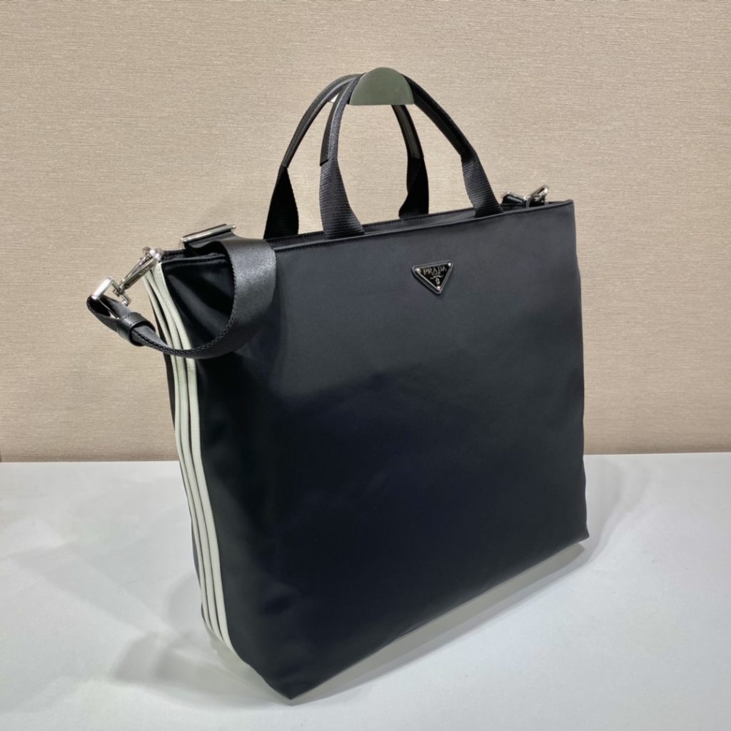 Prada x Adidas Re-Nylon Shopping Bag Black For Women, Women’s Bags 15.7in/40cm