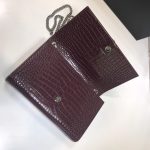 Saint Laurent Kate Medium Chain Bag With Tassel In Embossed Crocodile Dark Violet For Women 9.4in/24cm YSL