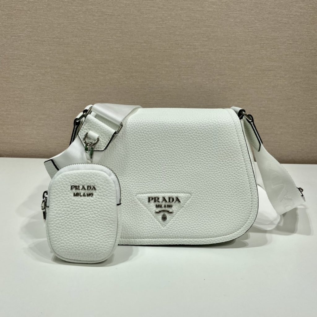 Prada Shoulder Bag White For Women, Women’s Bags 8.6in/22cm