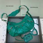 Balenciaga Le Cagole XS Shoulder Bag In Dark Green, For Women, Women’s Bags 13in/33cm