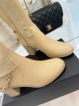 Chanel Women’s High Boots With Chain Beige For Women 3.7in/ 9.5cm