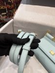 Dolce & Gabbana Small Sicily Bag In Dauphine Azure For Women 7.5in/19cm DG