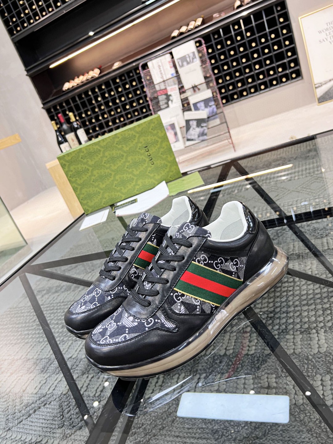 Gucci x Adidas Men’s GG Sneakers With Web Black For Men