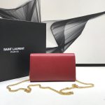 Saint Laurent Uptown Chain Wallet Red For Women 7.4in/19cm YSL