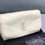 Saint Laurent Niki Medium Crinkled Shoulder Bag White For Women 11in/28cm YSL