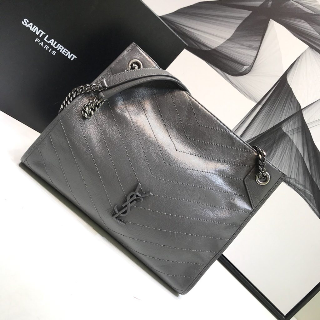 Saint Laurent Niki Medium Shopping Bag Gray For Women 12.6in/32cm YSL 577999